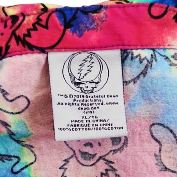 GRATEFUL DEAD Tie Dye Button Down Crop Tie Knot Front - Picture 9 of 9
